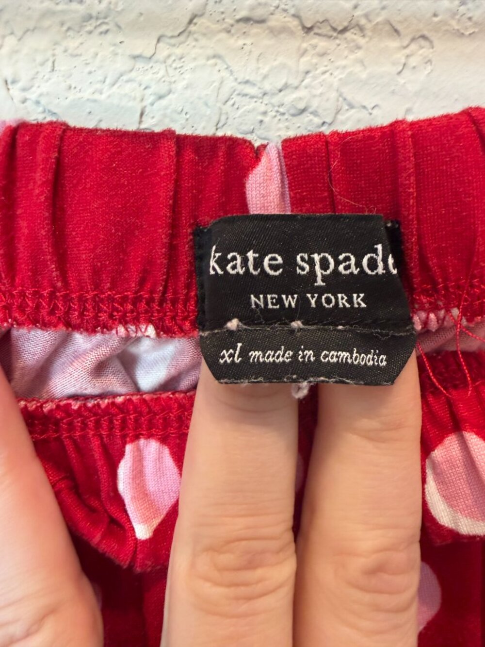Kate Spade Red Pink Polka Dot Pajama Set Size XL - Picture 9 of 11